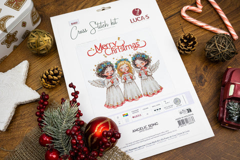 Siuvinėjimo rinkinys kryželiu „Angelo giesmė“, 22×22 cm