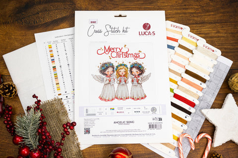 Siuvinėjimo rinkinys kryželiu „Angelo giesmė“, 22×22 cm
