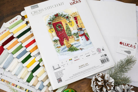 Siuvinėjimo kryželiu rinkinys „Šuniuko džiaugsmas“ 29×38 cm