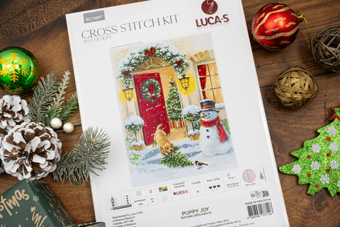 Siuvinėjimo kryželiu rinkinys „Šuniuko džiaugsmas“ 29×38 cm