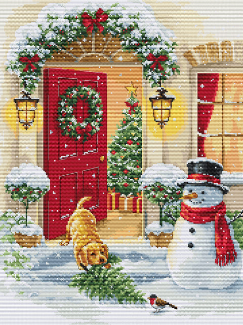 Siuvinėjimo kryželiu rinkinys „Šuniuko džiaugsmas“ 29×38 cm