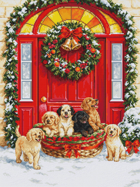 Kalėdinis siuvinėjimo kryželiu rinkinys „Santa’s Delivery“ 29x38 cm