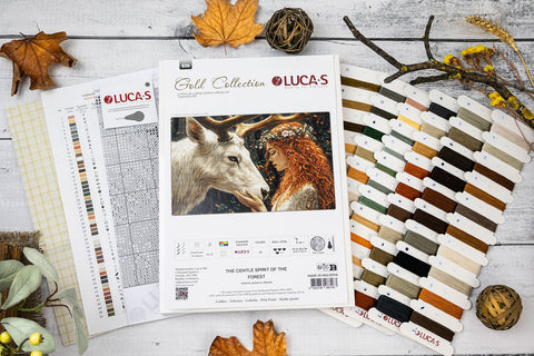 Siuvinėjimo kryželiu rinkinys „Švelnioji miško dvasia“ 33×20 cm | Luca-S