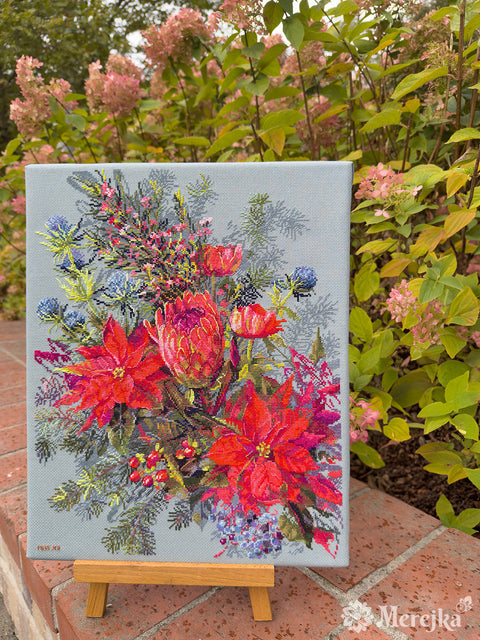 Siuvinėjimo kryželiu rinkinys Kalėdinė kompozicija 30×42 cm Merejka