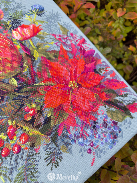 Siuvinėjimo kryželiu rinkinys Kalėdinė kompozicija 30×42 cm Merejka