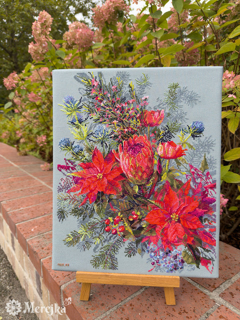 Siuvinėjimo kryželiu rinkinys Kalėdinė kompozicija 30×42 cm Merejka