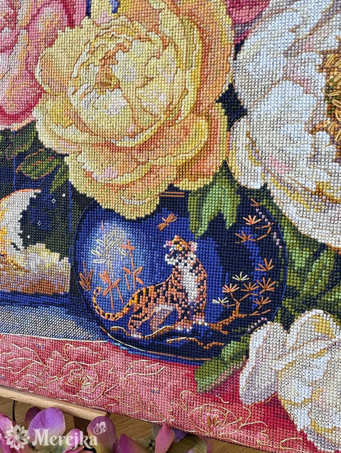 Siuvinėjimo kryželiu rinkinys „Tylus dialogas“ 30x39 cm paveikslui