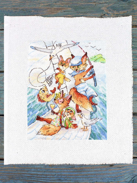 Kryželiu siuvinėjimo rinkinys „Jūros kelionė“ 20×16 cm, 14 ct
