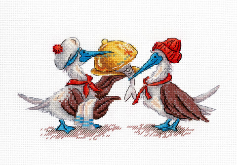 Siuvinėjimo kryželiu rinkinys „Žuvų pietūs“ 9x17 cm SNV-898