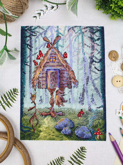 Siuvinėjimo rinkinys kryželiu „Neįprasta trobelė“ 20x15 cm SNV-927