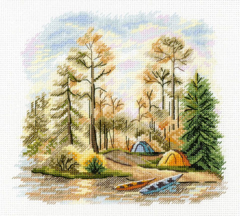 Siuvinėjimo kryželiu rinkinys „Pušynas“ 15x16 cm SNV-954