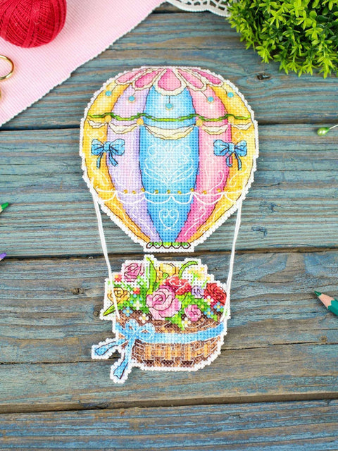 Kryželių siuvinėjimo rinkinys „Dangiška puokštė“ 20x11 cm