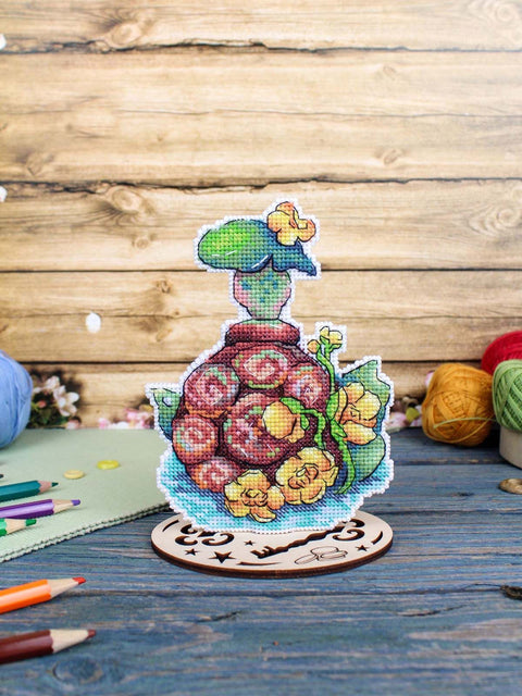 Siuvinėjimo kryželiu rinkinys „Vėžliukas Tortilija“, 14x11 cm