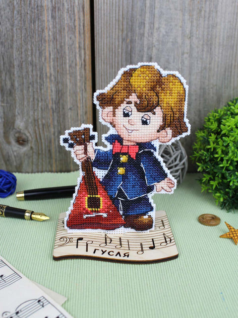 Siuvinėjimo kryželiu rinkinys „Muzikantas“ 13x9 cm pradedantiesiems
