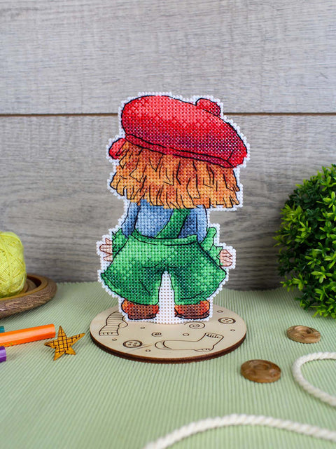 Kryželiu siuvinėjimo rinkinys „Confused“ 13x9 cm mažam paveikslui