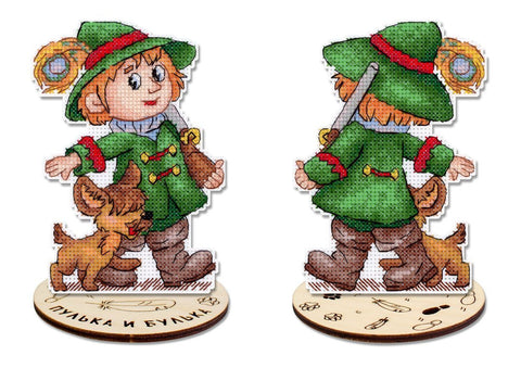 Siuvinėjimo kryželiu rinkinys „Medžiotojas“ 13x9 cm pradedantiesiems