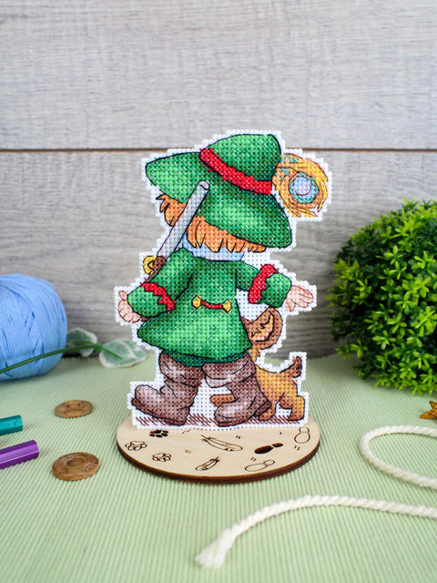 Siuvinėjimo kryželiu rinkinys „Medžiotojas“ 13x9 cm pradedantiesiems