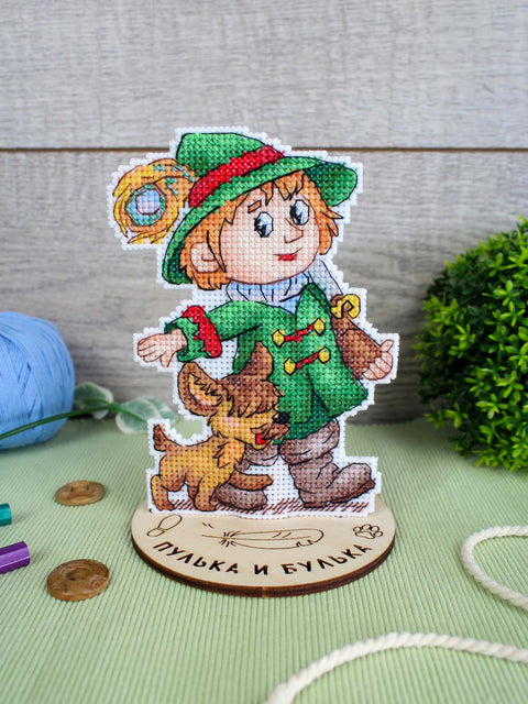 Siuvinėjimo kryželiu rinkinys „Medžiotojas“ 13x9 cm pradedantiesiems