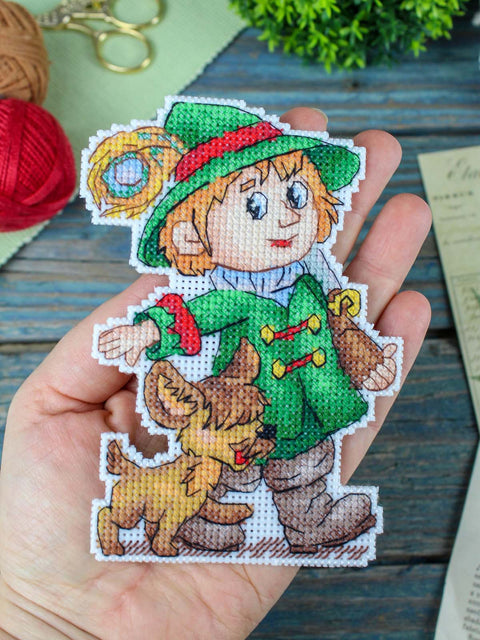 Siuvinėjimo kryželiu rinkinys „Medžiotojas“ 13x9 cm pradedantiesiems