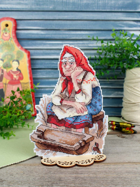 Siuvinėjimo rinkinys kryželiu „Be nieko likusi“ 19×13 cm