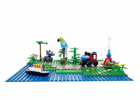 Sluban konstruktoriaus pagrindo plokštė 26,5×26,5 cm – suderinama su A lygio rinkiniais, 5 spalvos, 4+