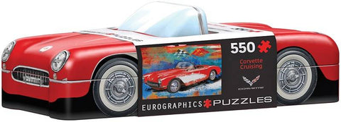 Corvette Cruising 550 dalių dėlionė metalinėje dėžutėje su plakatu