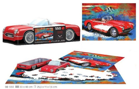 Corvette Cruising 550 dalių dėlionė metalinėje dėžutėje su plakatu