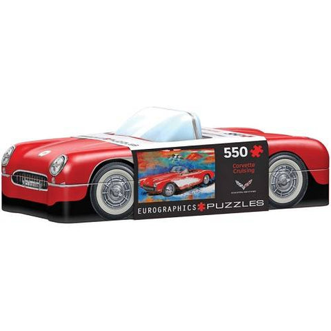 Corvette Cruising 550 dalių dėlionė metalinėje dėžutėje su plakatu