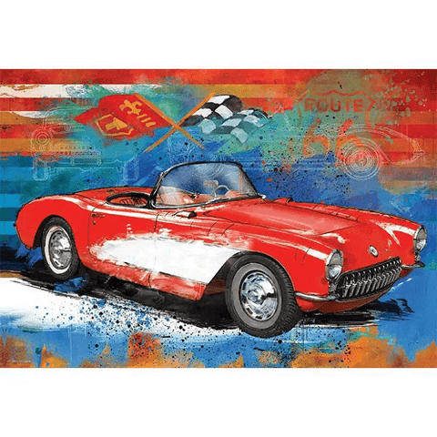 Corvette Cruising 550 dalių dėlionė metalinėje dėžutėje su plakatu