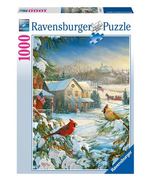 Ravensburger dėlionė Žiemos kardinolai, 1000 detalių suaugusiems