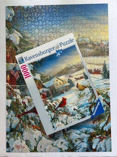 Ravensburger dėlionė Žiemos kardinolai, 1000 detalių suaugusiems