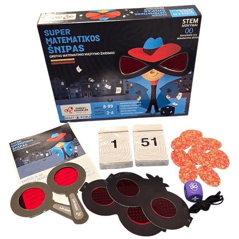 Super matematikos šnipas – greitas STEM stalo žaidimas 2–4 žaidėjams (LT)