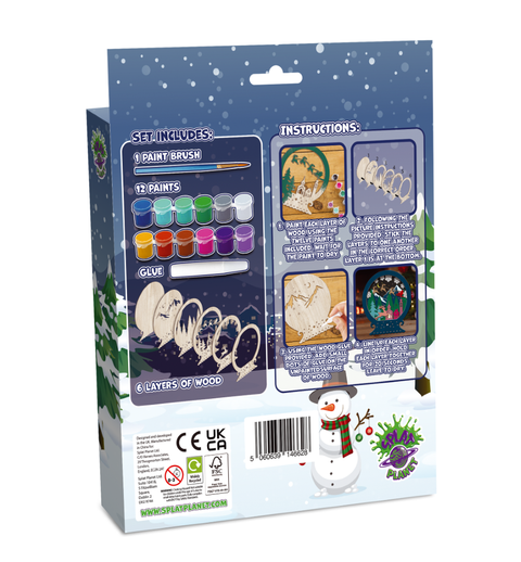 Splat Planet Medinis 3D spalvinimo rinkinys – kalėdinis sniego gaublys, vaikams