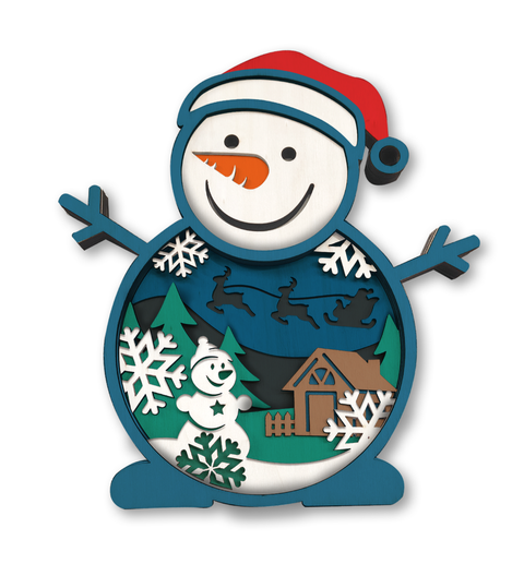 Splat Planet 3D medinis spalvinimo paveikslas „Sniego senis“ – rinkinys vaikams