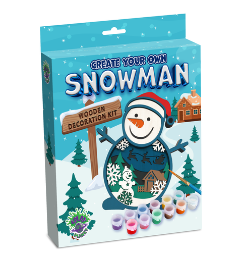 Splat Planet 3D medinis spalvinimo paveikslas „Sniego senis“ – rinkinys vaikams