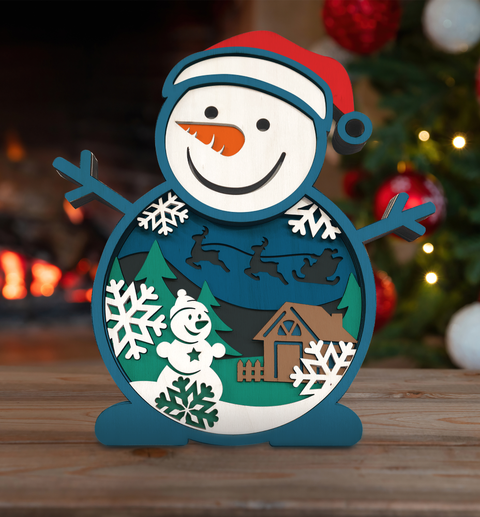 Splat Planet 3D medinis spalvinimo paveikslas „Sniego senis“ – rinkinys vaikams