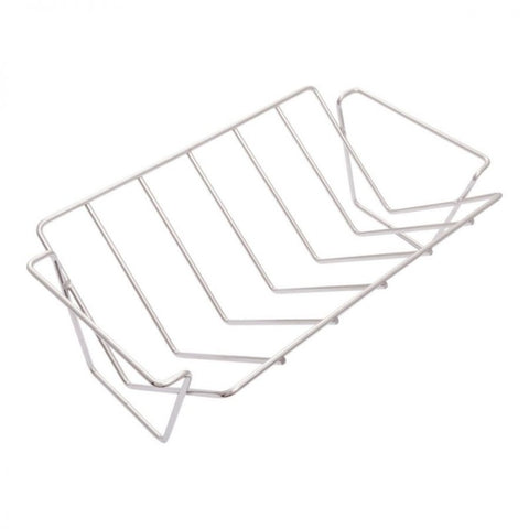 Kepimo grotelių stovas, chromuotas, sulankstomas, 30×20 cm; pateiktas kampu, skirtas orkaitėms ir kepimo skardoms