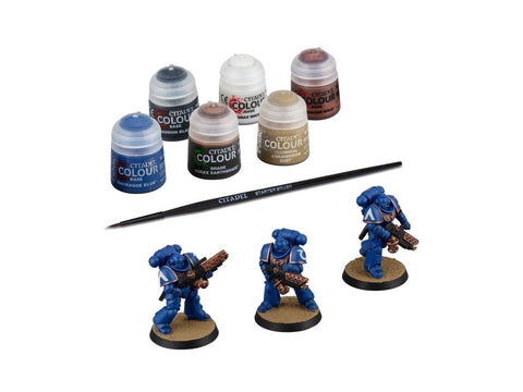 Warhammer 40,000 Infernus Space Marines rinkinys su Citadel dažais ir teptuku