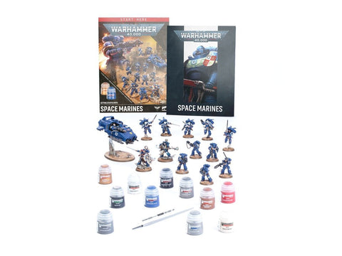 Warhammer 40,000 Space Marines startinis rinkinys su miniatiūromis ir dažais