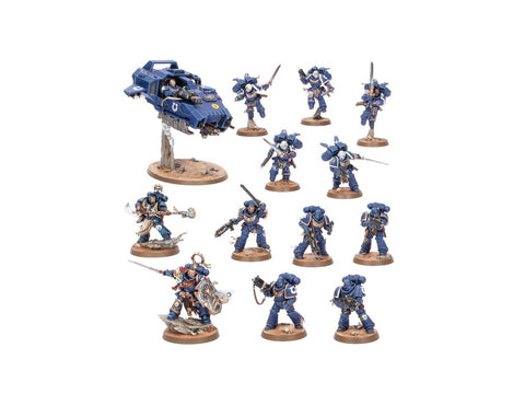 Warhammer 40,000 Space Marines startinis rinkinys su miniatiūromis ir dažais