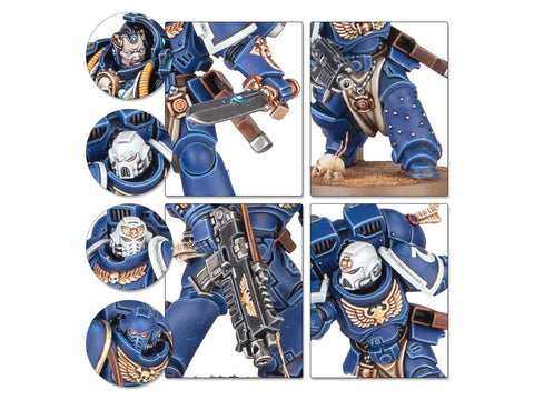 Warhammer 40,000 Space Marines startinis rinkinys su miniatiūromis ir dažais