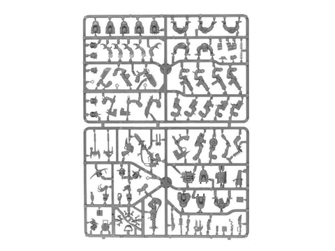 Warhammer 40k Ork Boyz – 11 plastikinių miniatiūrų rinkinys, 32 mm bazės