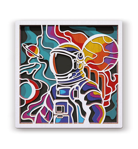 Splat Planet medinis 3D spalvinimo paveikslas „Kosmosas“ – kūrybinis rinkinys 25×25 cm su dažais ir teptukais