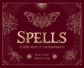 Kortų rinkinys Spells – tamsiai bordo viršelis su auksiniais ornamentais (drugelis, gėlės), autoriaus Lorriane Anderson