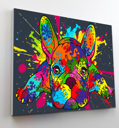 Deimantinės mozaikos rinkinys Splat Planet – Prancūzų buldogas, 30x40 cm