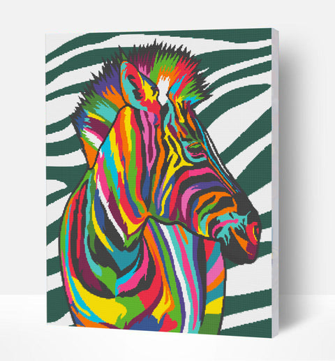 SPLAT PLANET deimantinė mozaika „Zebras“ 30x40 cm – paveikslo ant drobės rinkinys
