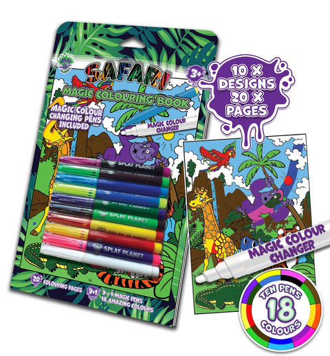 Splat Planet magiška spalvinimo knygelė Safari/Zoo su magišku flomasteriu