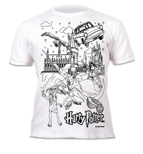 Harry Potter spalvinami marškinėliai vaikams su išskalbiamais flomasteriais – Splat Planet, 100% medvilnė