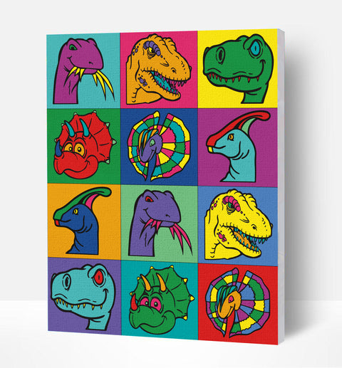 Splat Planet Dinozauras – tapyba pagal skaičius, 30x40 cm rinkinys vaikams 5+
