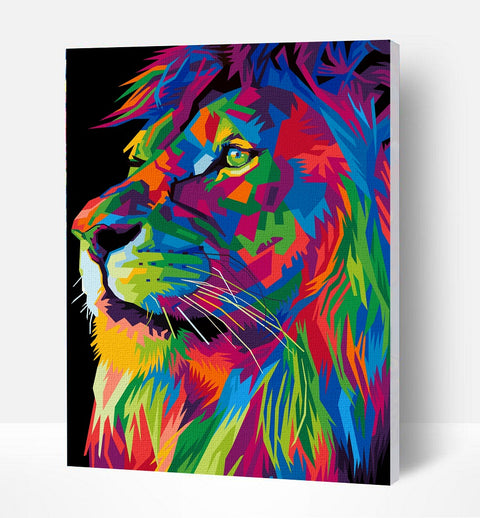 Splat Planet tapyba pagal skaičius „Liūtas“ 30x40 cm – akrilinių dažų rinkinys su drobe ir 3 teptukais, 5+